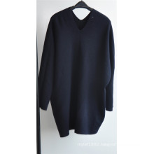 Winter 100% Wool Women V-Neck Knit Sweater Sweater